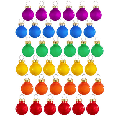  LGBTQ+ Christmas Decoration - 36 Mini Glass Rainbow Baubles