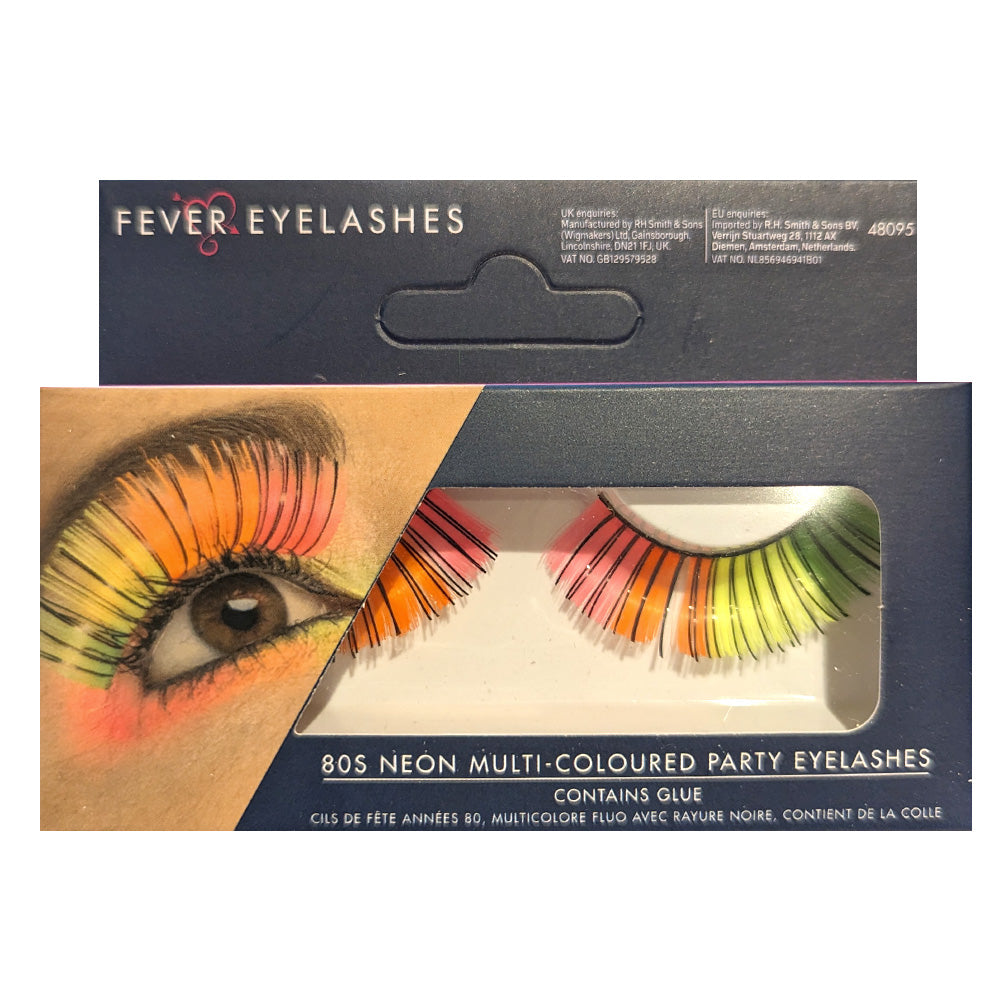 80s Party Eyelashes Adult Neonyellow main image 0
