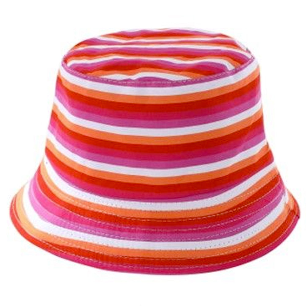 Lesbian Pride Rainbow Bucket Hat Thin Horizontal Stripes www.gayprideshop