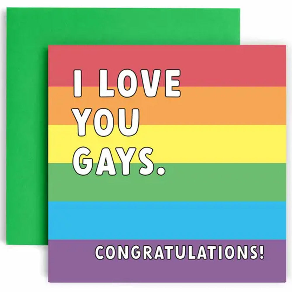 Congratulations I Love You Gays (rainbow Flag) - Gay Wedding Card – Www 