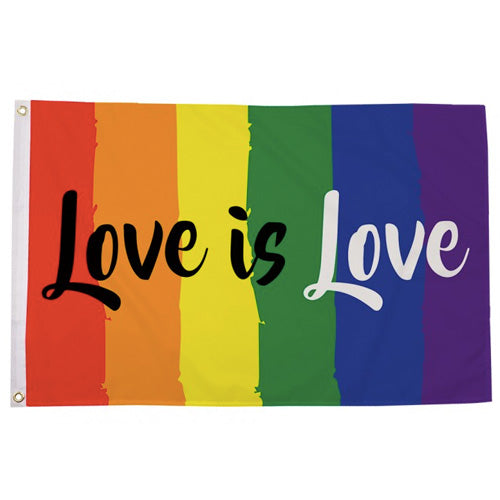Gay Pride Rainbow Vertical Love Is Love Pride Flag (5ft x 3ft Premium ...