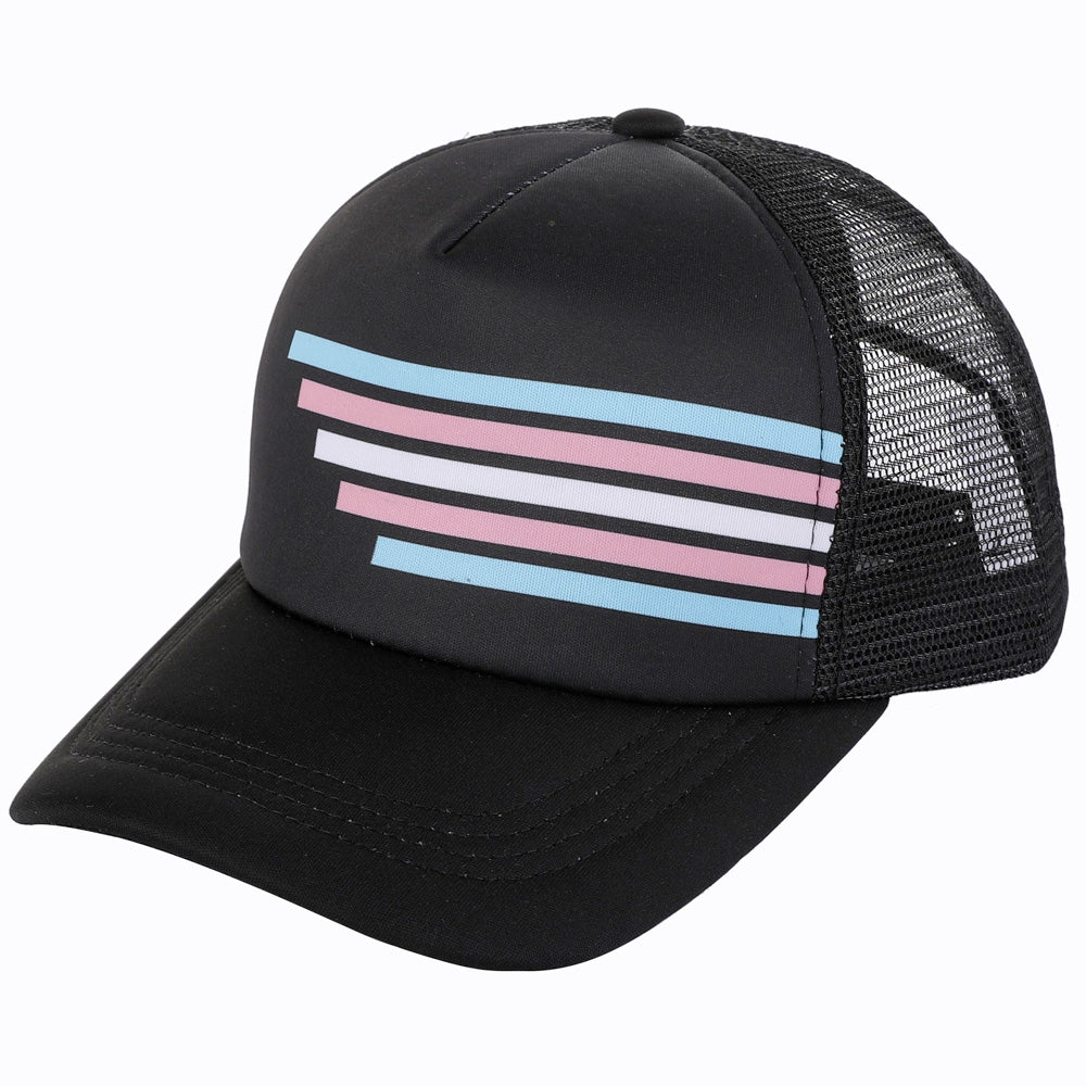 Transgender Black Vintage Style Trucker Cap www.gayprideshop