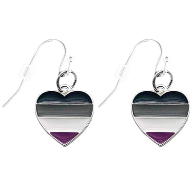 Asexual Silver Plated Heart Shaped Earrings
