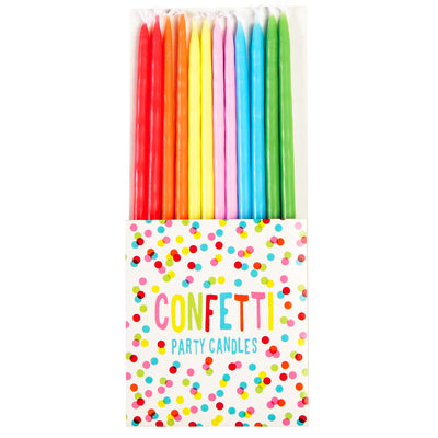 Confetti Rainbow Party Candles (12 Pack)
