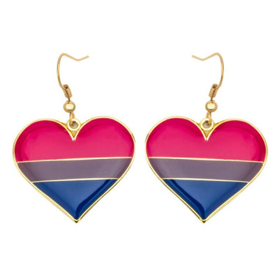 Bisexual Flag Heart Earrings