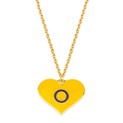 Intersex Flag Heart Shaped Necklace