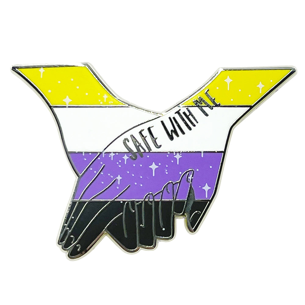 DOM & INK Safe With Me - Non Binary Pride Pin – www.