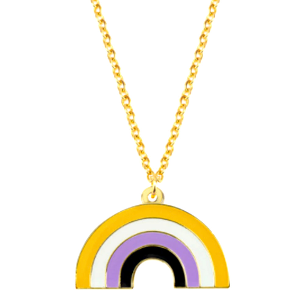 Non Binary Rainbow Shaped Necklace – www.