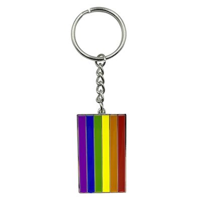 Gay Pride Rainbow Metal Keyring