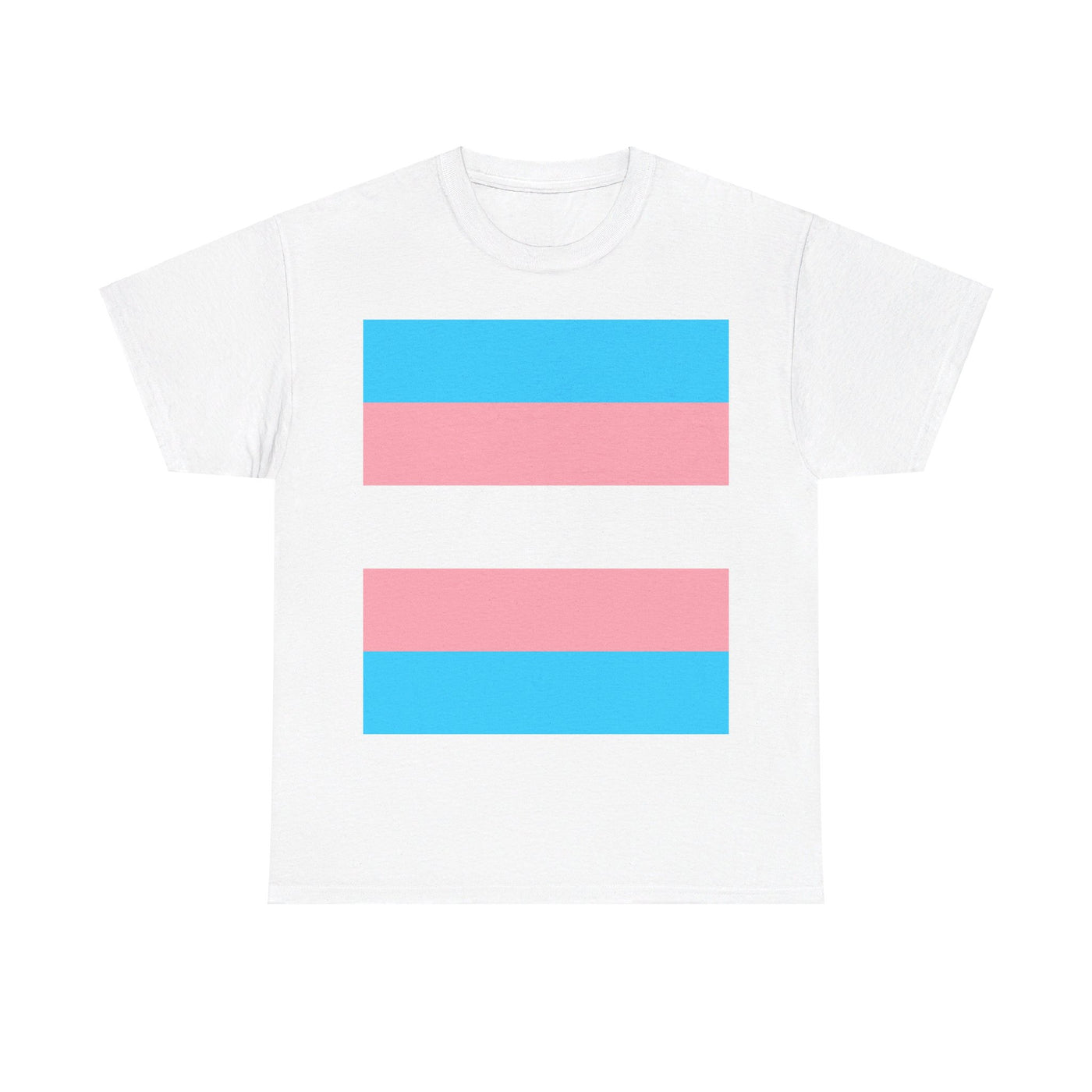 Transgender Flag - Gender Neutral Heavy Cotton T-Shirt White (Trans & Transgender Ally)