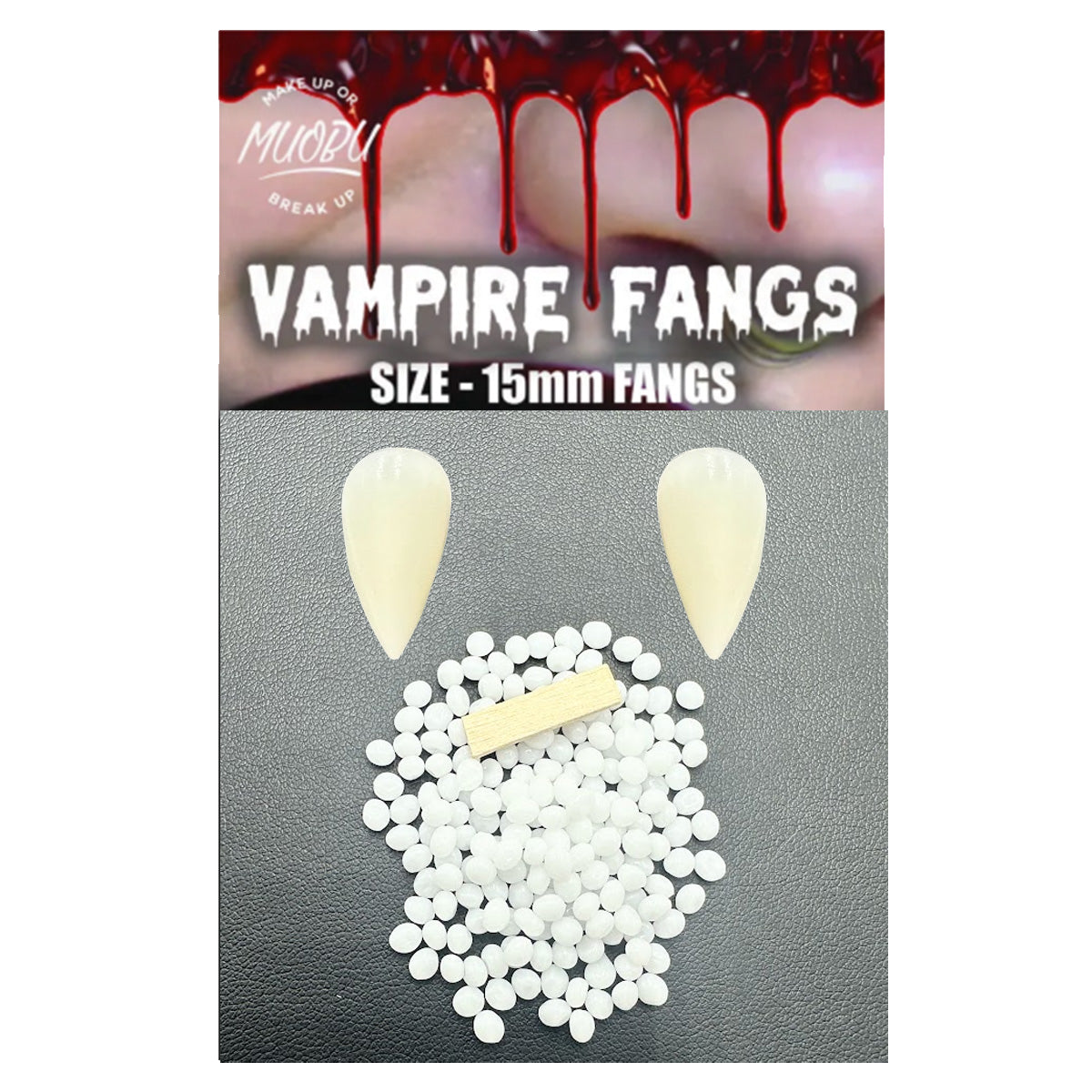 Swag Fangs Theatrical Vampire Fangs with Thermal Fitting Beads - 15mm – www ...