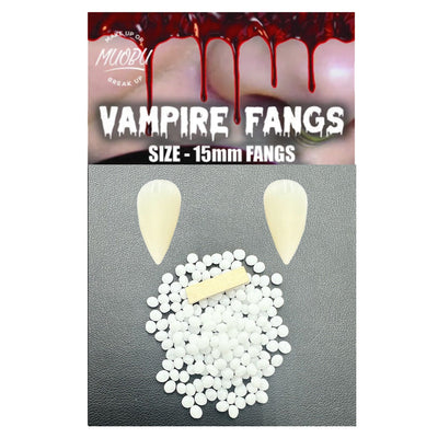 Theatrical Vampire Fangs with Thermal Fitting Beads - 15mm