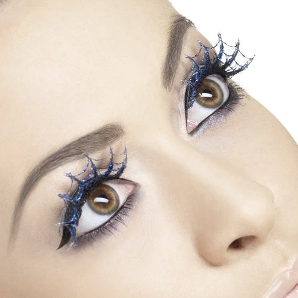 Blue Sparkly Cobweb Eyelashes Blue Sparkly Cobweb Eyelashes