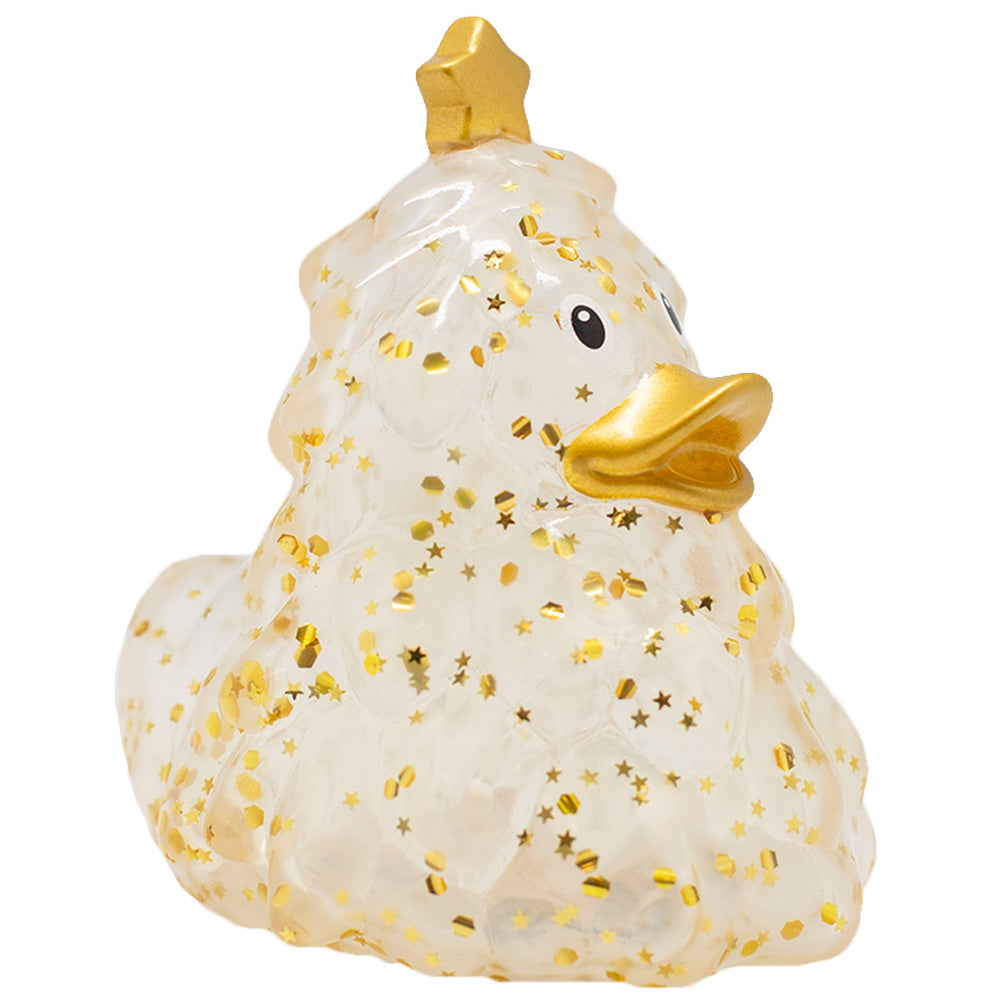 Lilalu Rubber Duck - Christmas Tree (Gold Glitter) (#2374)