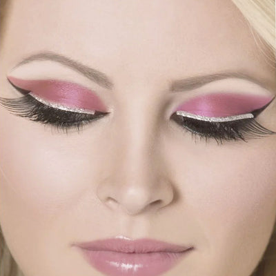 Fever Eyelashes Black With Silver Glitter 30279