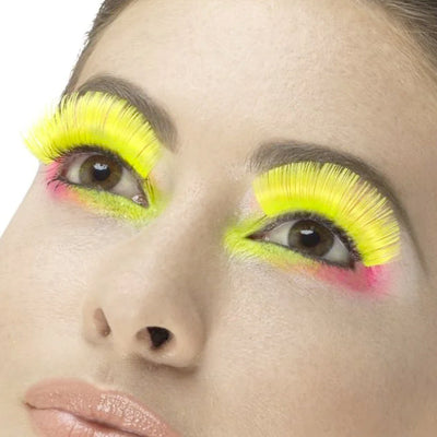 Fever Eyelashes 80s Neon Yellow Party 48084