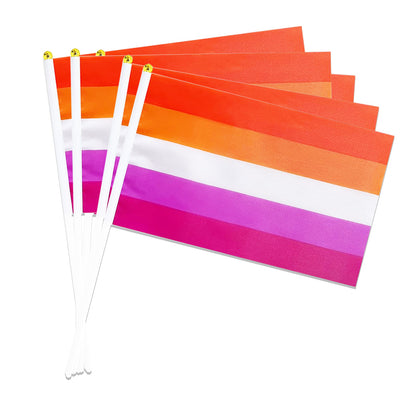 5 Pack - Lesbian Hand Held Flag (22.5cm x 15cm)