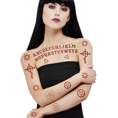 Smiffys Halloween Satanic Temporary Tattoos 68020