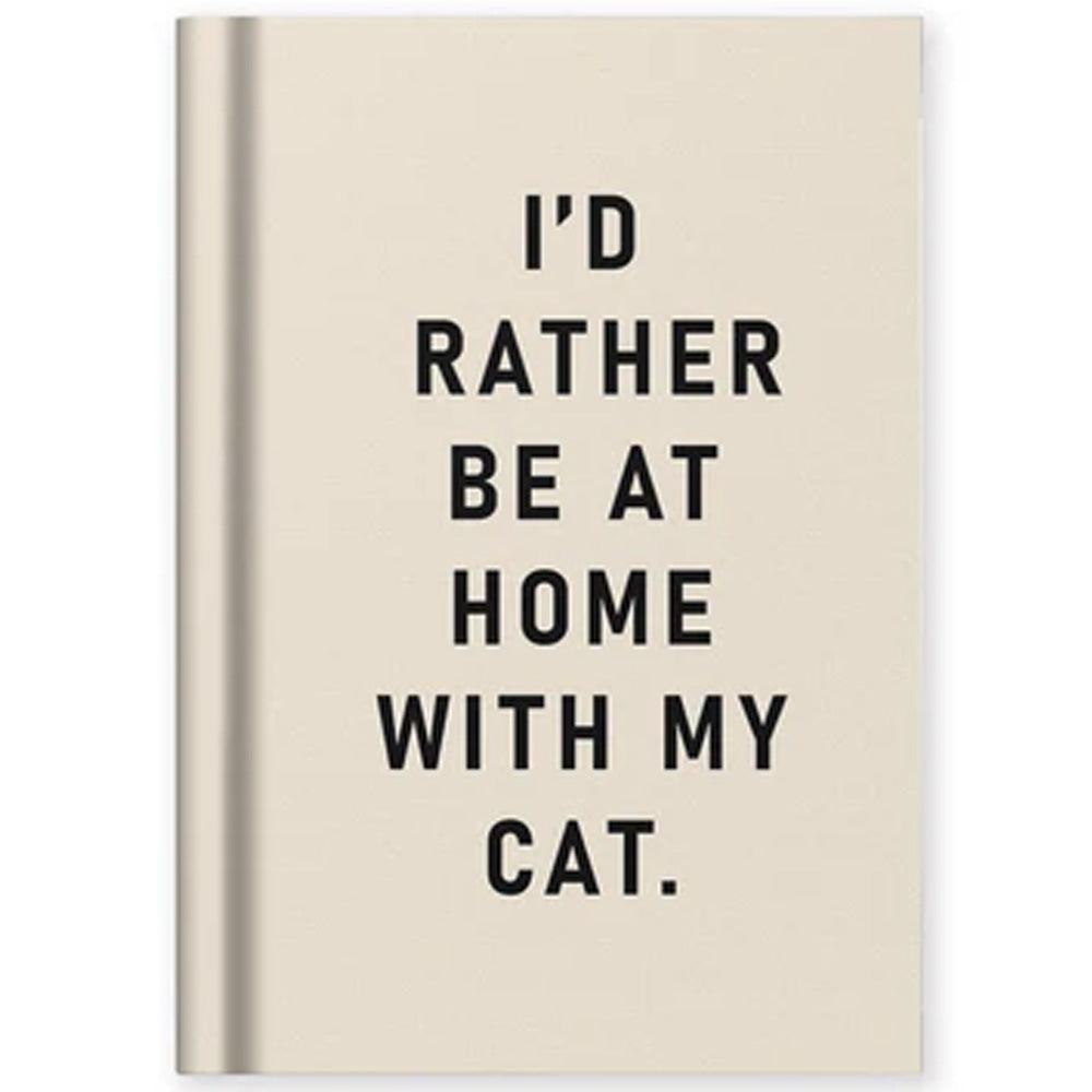 Mini A7 Fabric Hardback Notebook - I'd Rather Be At Home With My Cat