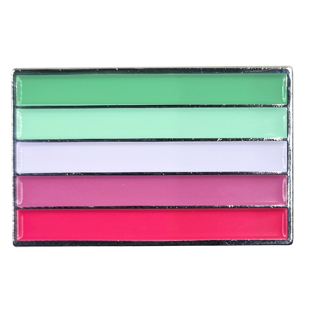 Abrosexual Pride Flag Silver Metal Rectangle Lapel Pin Badge