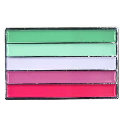 Abrosexual Pride Flag Silver Metal Rectangle Lapel Pin Badge