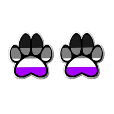 Asexual Paw Print Earrings