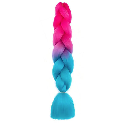 Hair Plaits (Braiding) - Hot Pink & Turquoise Ombre