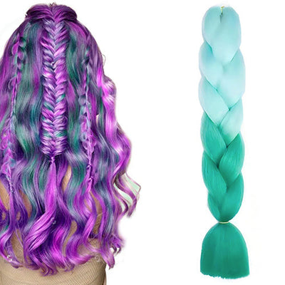 Hair Plaits (Braiding) - Baby Blue & Teal Ombre