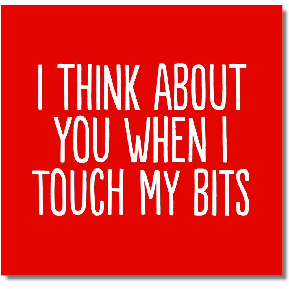 I Think About You When I Touch My Bits - Greetings Card