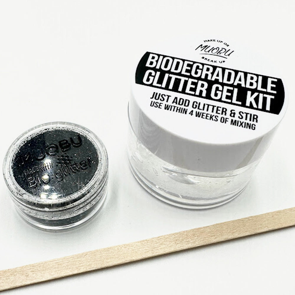 Biodegradable Glitter Gel - Metallic Black (Fine Glitter)