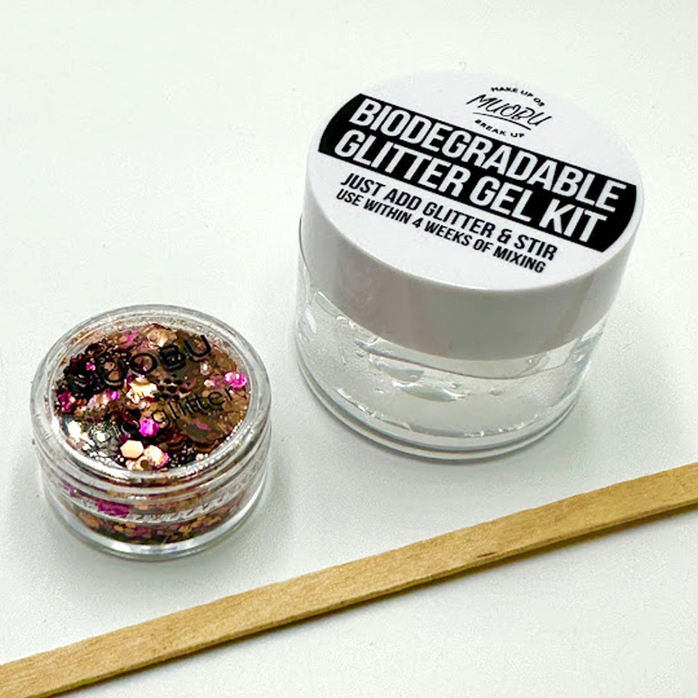 Biodegradable Glitter Gel - Metallic Champagne & Pink (Chunky Mix BioNeptune)