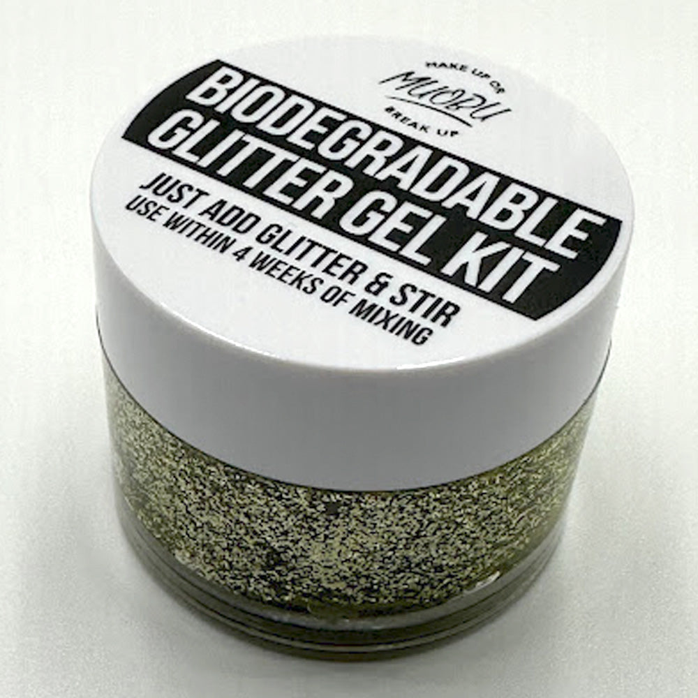 Biodegradable Glitter Gel - Metallic Black & Gold (Fine Glitter)