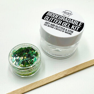 Biodegradable Glitter Gel - Metallic Gold & Green (Chunky Mix BioPineapple)