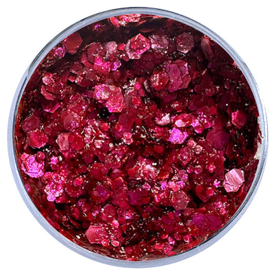 Biodegradable Glitter Gel - Metallic Raspberry (Chunky Mix BioFruity)