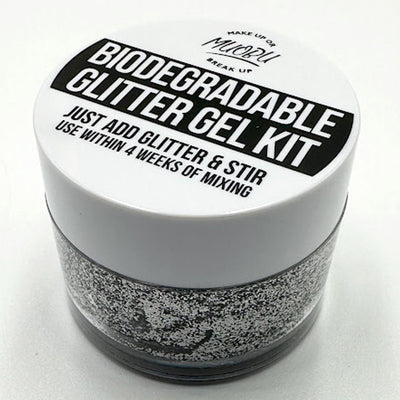 Biodegradable Glitter Gel - Metallic Silver & Black (Fine Glitter)