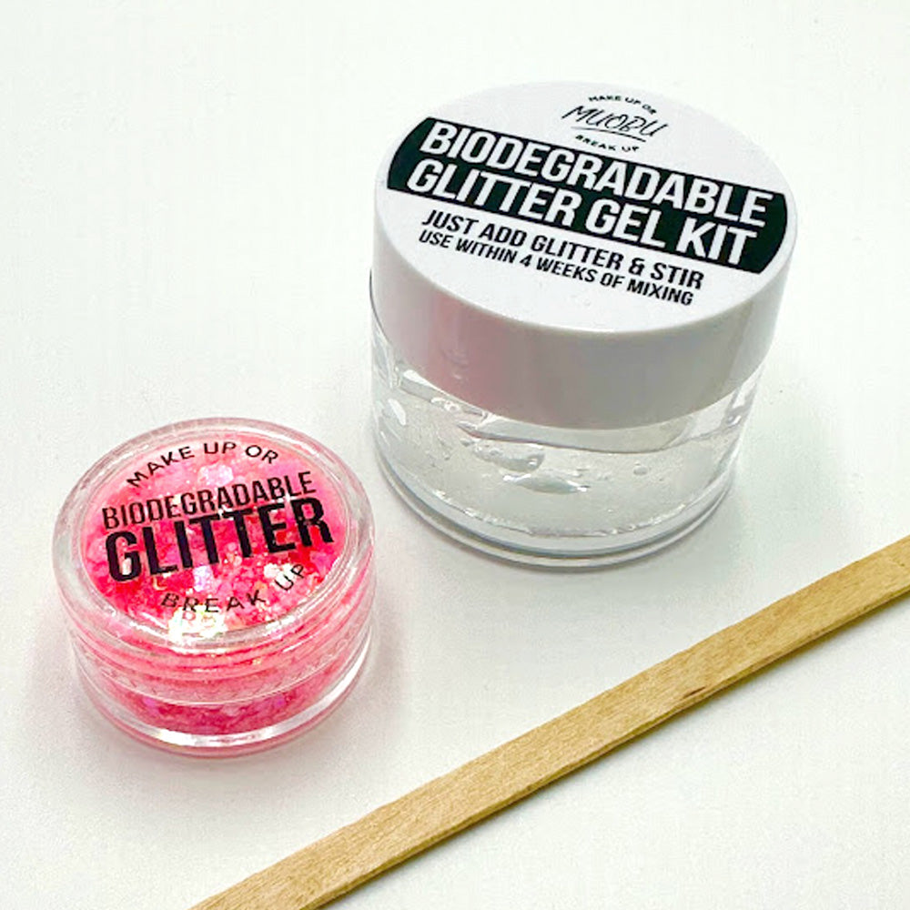 Biodegradable Glitter Gel - UV Coral Pink (Chunky Mix)