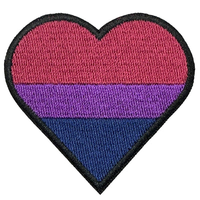 Bisexual Heart Embroidered Iron-On Patch