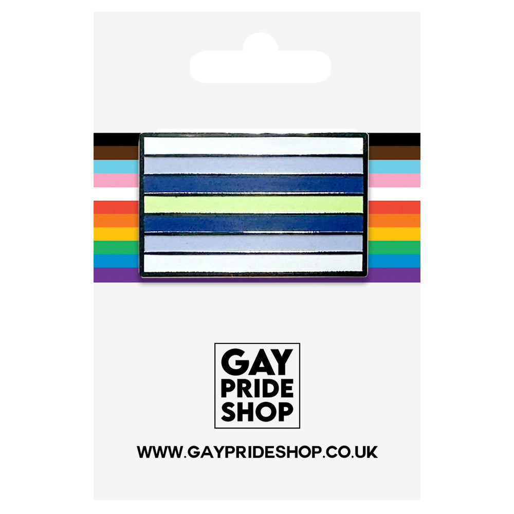 Boxflux Pride Flag Silver Metal Rectangle Lapel Pin Badge