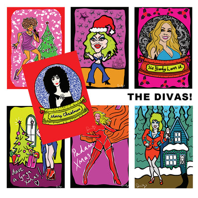 Dusty O Art DIVAS Christmas Cards - Set 2 (7 Cards)