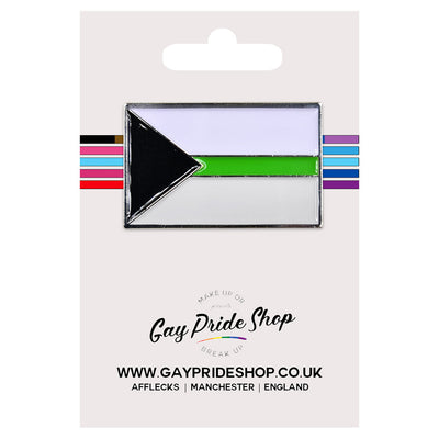 Demiromantic Pride Flag Silver Metal Rectangle Lapel Pin Badge