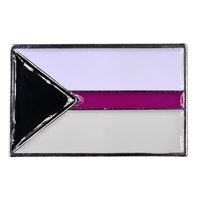 Demisexual Pride Flag Silver Metal Rectangle Lapel Pin Badge