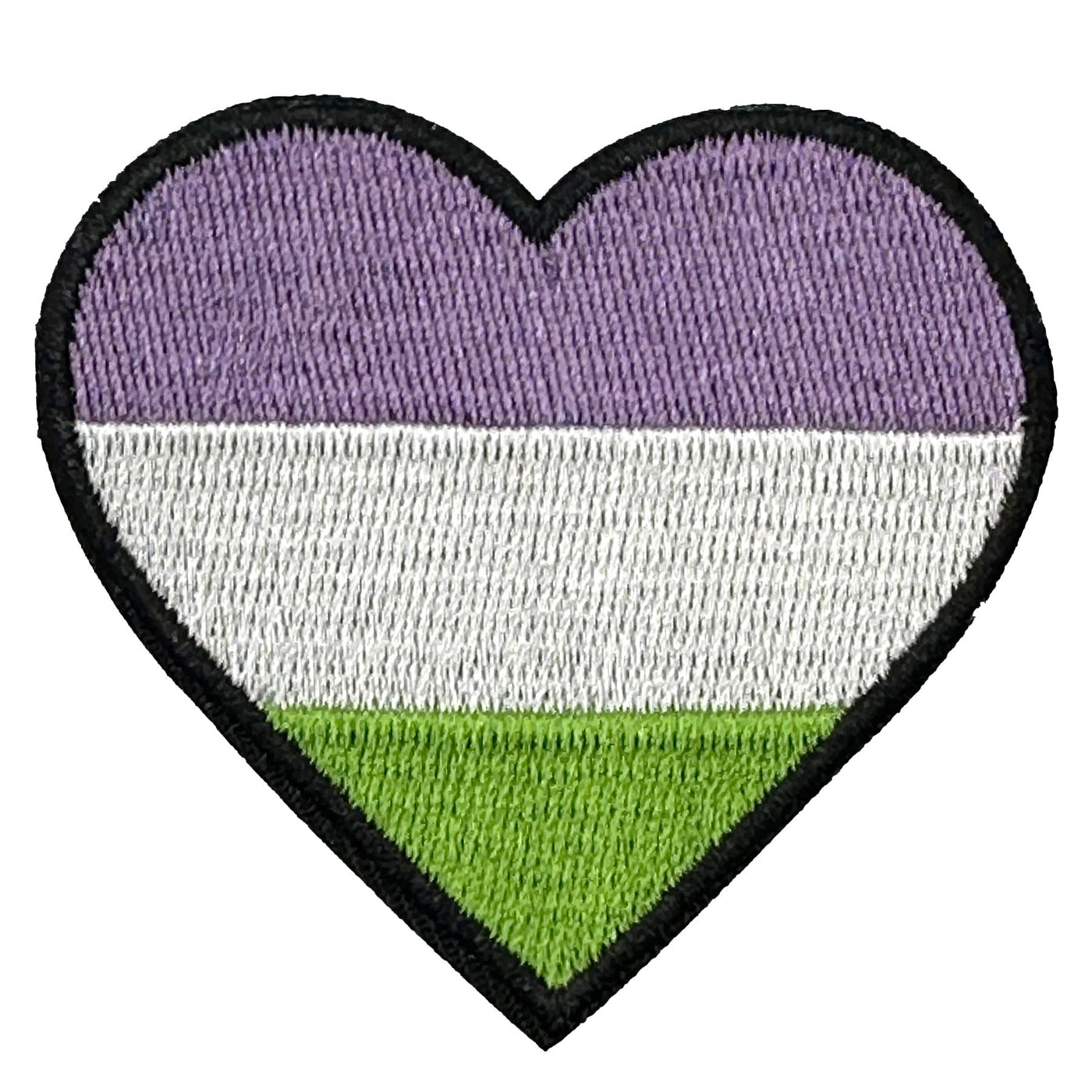 Genderqueer Heart Embroidered Iron-On Patch