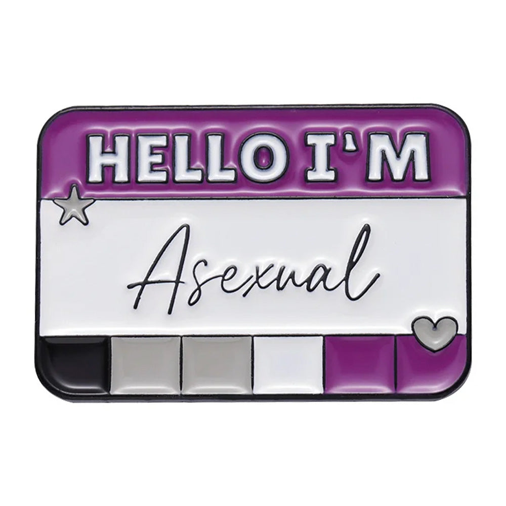 Hello I'm Asexual Metal & Enamel Pin