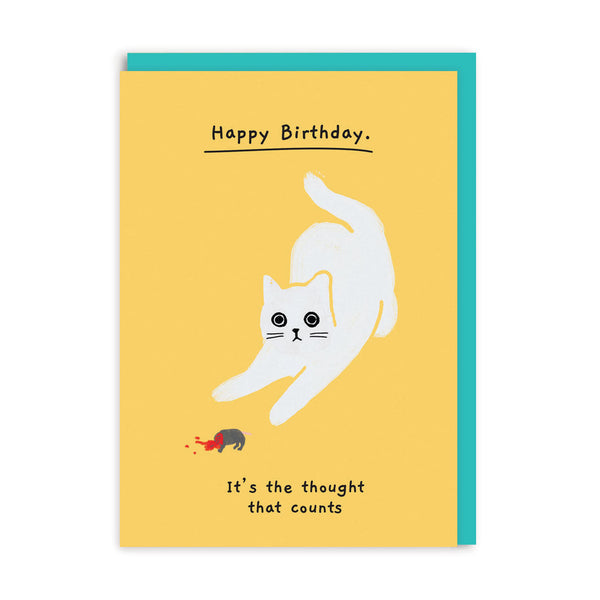 White Cotton Cards – Handgefertigte ‚Happy Birthday‘ Karte Gestreift, Mit Umschlag