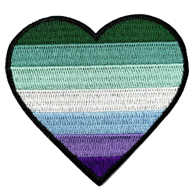 Gay Male / MLM (Men Loving Men) Heart Embroidered Iron-On Patch