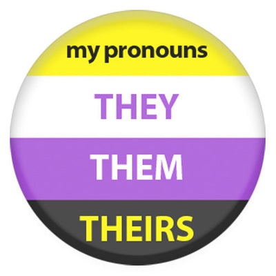 Non Binary Flag Pronoun They/Them/Theirs Small Pin Badge