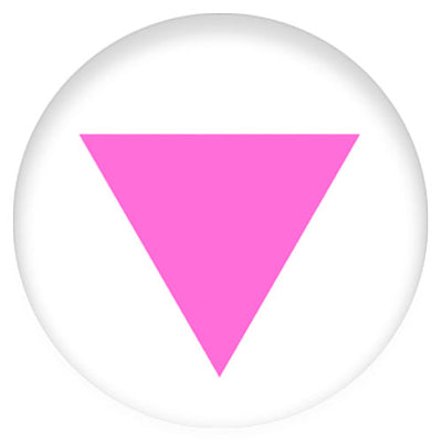 Pink Triangle Small Pin Badge (White)