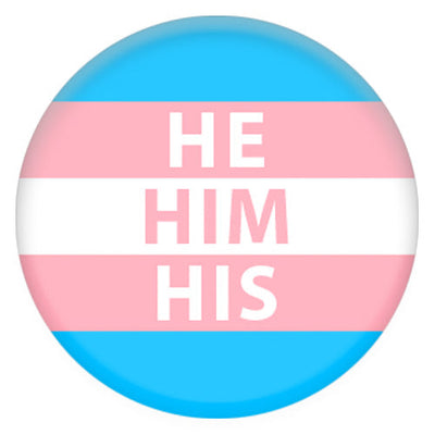 Transgender Flag Pronoun He/Him/His Small Pin Badge