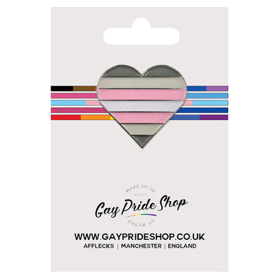 Demigirl Flag Silver Metal Heart Lapel Pin Badge