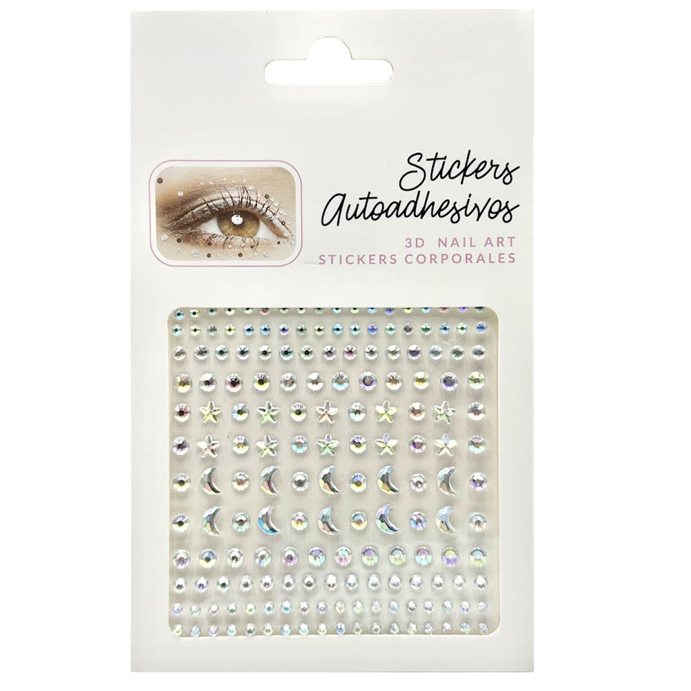 Mini Adhesive Face & Nail Jewels - Pack 3